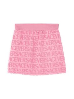 Юбка из махровой ткани с логотипом для маленьких девочек Versace