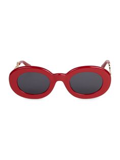 Овальные солнцезащитные очки Pralu 49MM с логотипом Jacquemus, красный