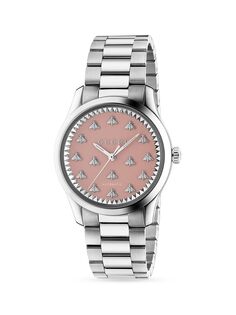 Часы G-Timeless с автоматическим браслетом из нержавеющей стали Gucci, серебряный
