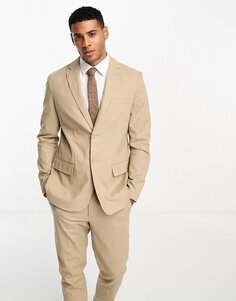 Пиджак Only &amp; Sons Slim Fit Linen Mix, бежевый