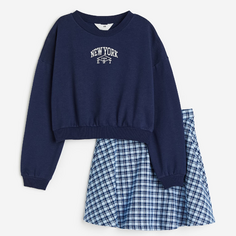 Комплект из юбки и свитшота H&amp;M Kids Sweatshirt and Skirt New York, 2 предмета, темно-синий H&M