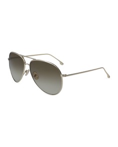 Солнцезащитные очки-авиаторы из чеканного металла Victoria Beckham