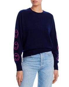 Кашемировый свитер Smiley Face Intarsia с круглым вырезом — 100% эксклюзив AQUA