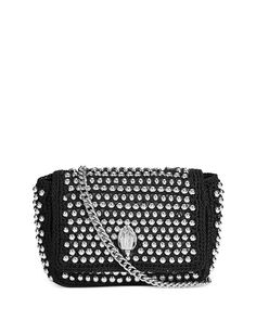 Вязание крючком Kensington Silver Tone Stud Small Crossbody KURT GEIGER LONDON