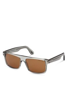 Солнцезащитные очки Philippe поляризованные прямоугольной формы, 58 мм Tom Ford