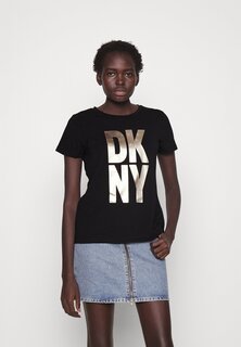 Футболка с принтом DKNY, черный