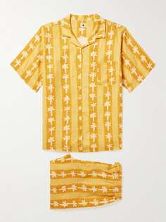 Пижамный комплект из хлопка и вуали с принтом DESMOND &amp; DEMPSEY, желтый