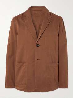 Пиджак из хлопкового твила, окрашенный в готовом виде Mr P., коричневый