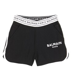 Шорты из хлопкового джерси с логотипом Balmain, разноцветный