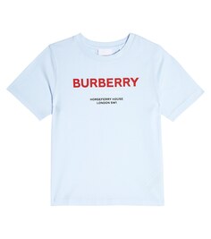 Хлопковая футболка с логотипом Burberry, синий