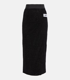 Кружевная юбка миди с высокой посадкой из коллаборации с Kim Kardashian DOLCE&amp;GABBANA, черный