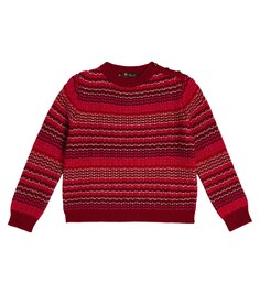 Жаккардовый кашемировый свитер Girocollo Loro Piana, разноцветный
