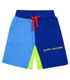 Шорты из хлопкового джерси с цветными блоками Marc Jacobs, разноцветный