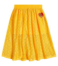 Вышитая кружевная юбка Mini Rodini, желтый