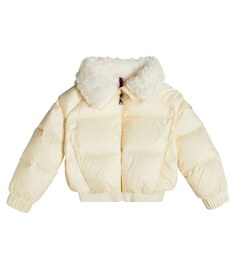 Пуховик Glen с отделкой из искусственного меха Moncler Enfant, белый