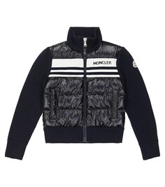 Пуховик со вставками Moncler Enfant, синий