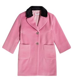 Украшенное велюровое пальто Monnalisa, розовый
