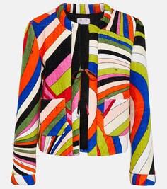 Хлопковая блузка на шнуровке PUCCI, разноцветный