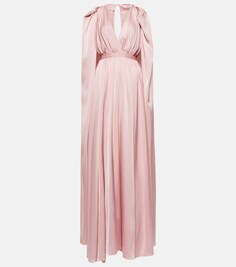 Атласное платье-накидка с драпировкой SAFIYAA, розовый