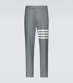 Шерстяные костюмные брюки 4-Bar Thom Browne, серый