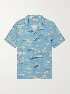 Рубашка Kona Camp-Collar с принтом ECOVERO FAHERTY, синий