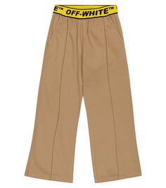 Хлопковые брюки чинос с логотипом Off-White, белый