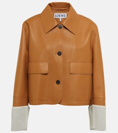 Кожаный пиджак LOEWE, коричневый