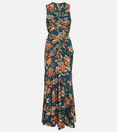 Платье макси Gwynne с цветочным принтом ULLA JOHNSON, разноцветный
