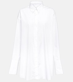 Рубашка из хлопкового поплина AMI PARIS, белый