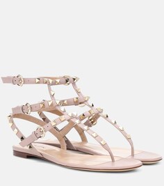 Кожаные сандалии Valentino Garavani Rockstud Valentino Garavani, розовый