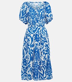 Платье миди Madilyn из хлопка с принтом VELVET, синий