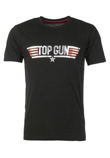 Футболка с принтом TOP GUN, черный