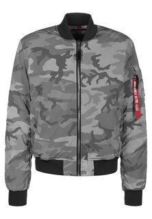 Куртка-бомбер Alpha Industries, черный меланж