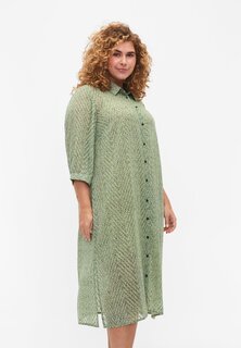 Платье-рубашка Zizzi, зеленый