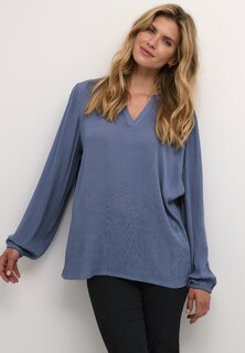 Блузка Kaffe Casual Fit с V-образным вырезом, индиго