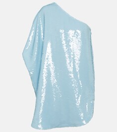 Мини-платье Gloria на одно плечо с пайетками THE FRANKIE SHOP, синий