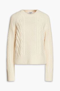 Шерстяной свитер косой вязки в стиле 50-х годов RE/DONE, экру