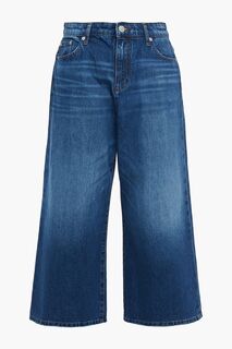 Укороченные джинсы широкого кроя с высокой посадкой MAJE, синий