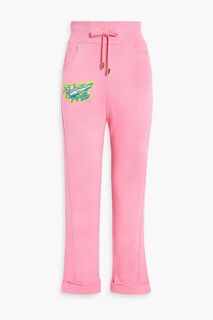Спортивные брюки из французской махровой ткани с аппликациями BALMAIN, розовый