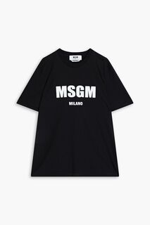 Футболка из хлопкового джерси с логотипом MSGM, черный