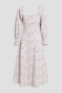 Твиловое платье миди Willow с цветочным принтом OLIVIA RUBIN, розовый