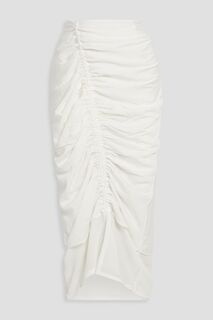 Юбка миди Leomie со сборками из вуали и жоржета THE LINE BY K, белый