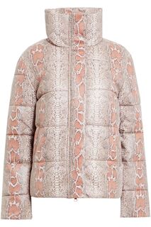 Стеганая куртка из искусственной кожи со змеиным эффектом Unreal Fur, румян