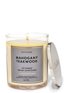 Фирменная свеча с одним фитилем Mahogany Teakwood, 8 oz / 227 g, Bath and Body Works