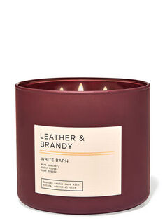 Свеча с 3 фитилями Leather &amp; Brandy, 14.5 oz / 411 g, Bath and Body Works