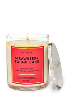 Фирменная свеча с одним фитилем Strawberry Pound Cake, 8 oz / 227 g, Bath and Body Works