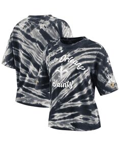 Женская черная футболка New Orleans Saints Tie-Dye WEAR by Erin Andrews, черный