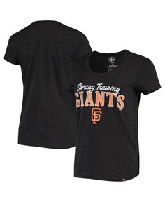 Черная женская футболка San Francisco Giants Spring Training с выцветшим рисунком и овальным вырезом &apos;47 Brand, черный