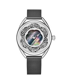 Женские черные часы-браслет из нержавеющей стали с сеткой, 38 мм Stuhrling, черный