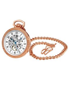 Женские карманные часы из нержавеющей стали с цепочкой из розового золота, 48 мм Stuhrling, серебро